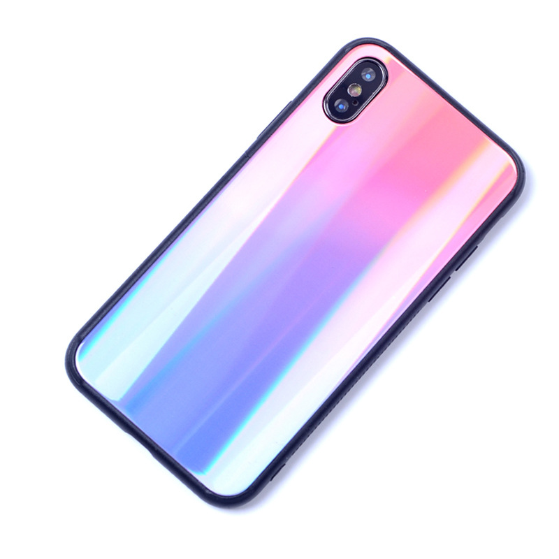 苹果x手机壳iphonex玻璃渐变定制手机皮套7创意防摔tpu新款