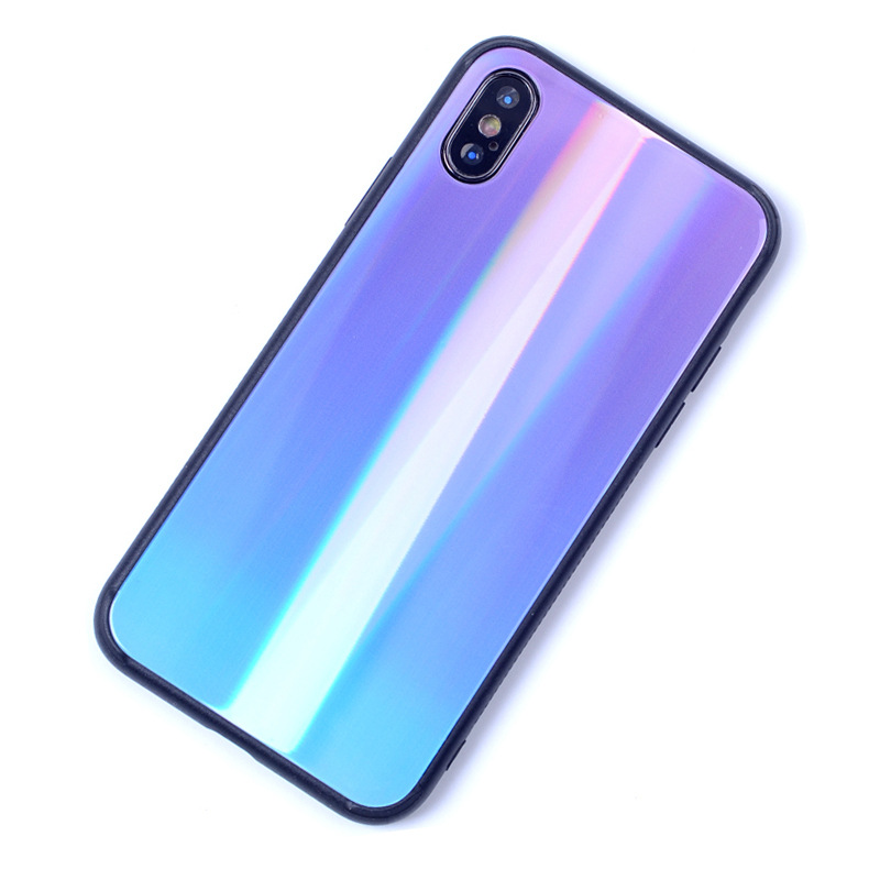 苹果x手机壳iphonex玻璃渐变定制手机皮套7创意防摔tpu新款
