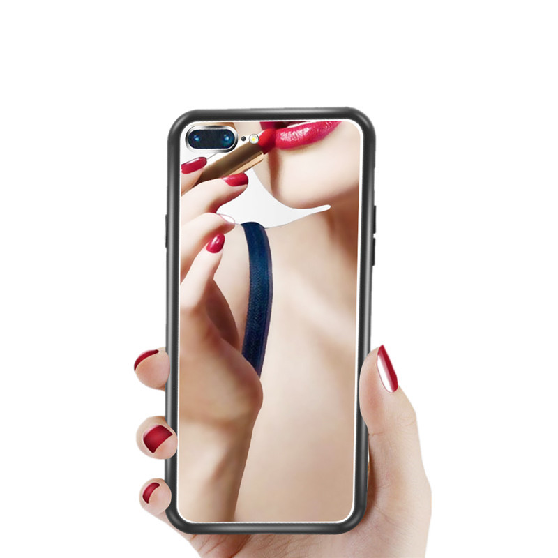 网红同款iPhonex玻璃手机壳苹果8镜子面i7plus