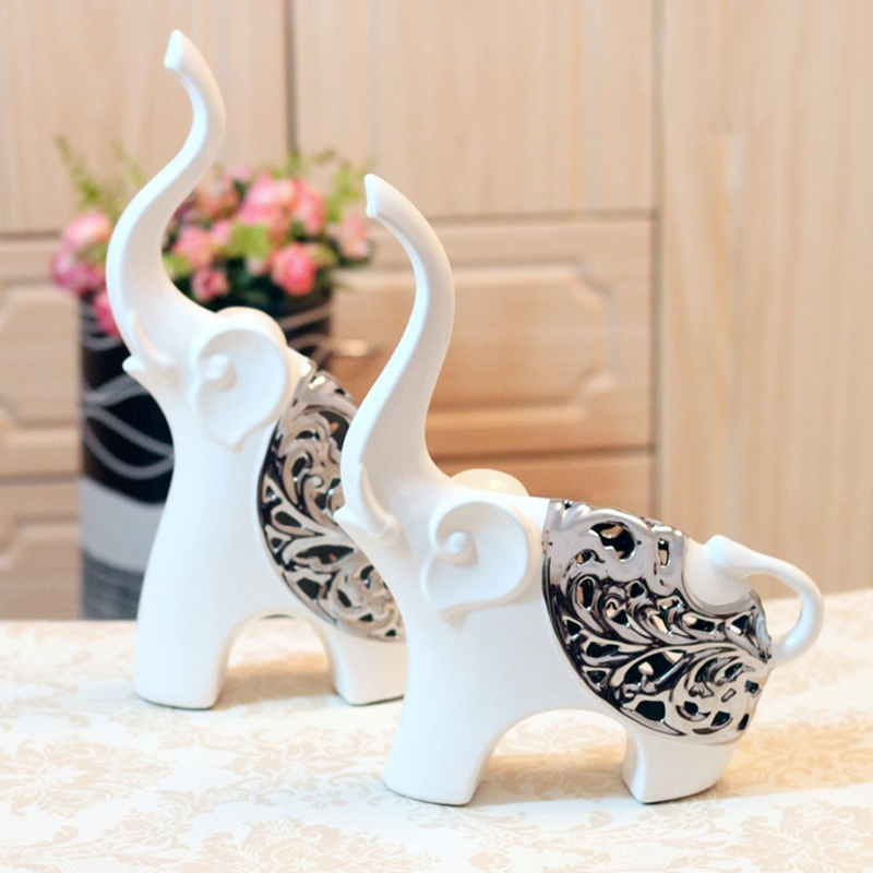 新款情侣大象 现代创意家居陶瓷摆件家居饰品装饰品结婚礼物 