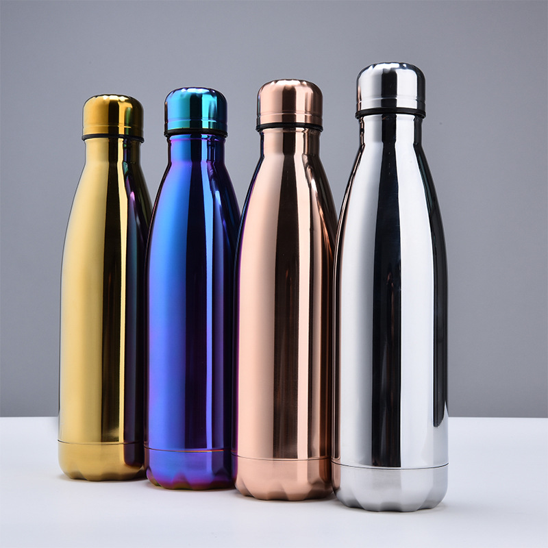 金属电镀可乐瓶系列保温杯运动水壶镜面可乐瓶保温杯