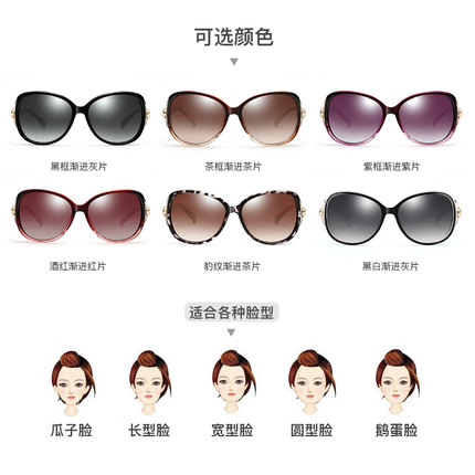 女士潮新款明星韩版墨镜防紫外线太阳镜偏光眼镜圆脸眼睛