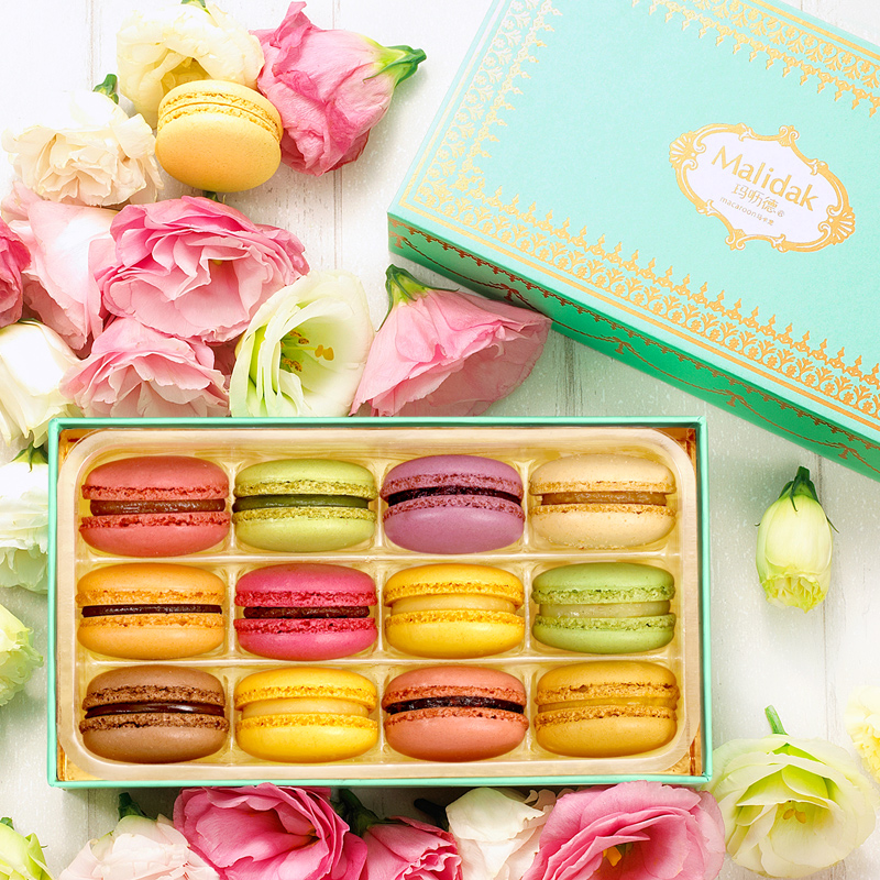 玛呖德马卡龙甜点礼盒装12枚法式糕点送礼情人节礼物甜品零食
