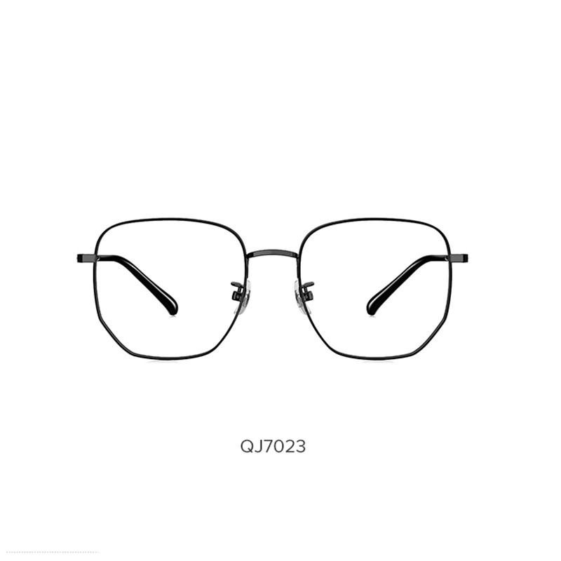 QINA亓那光学镜可配度数近视眼镜框不规则个性镜架轻便钛腿QJ7023（送黛玛诗超发水膜高清镜片）